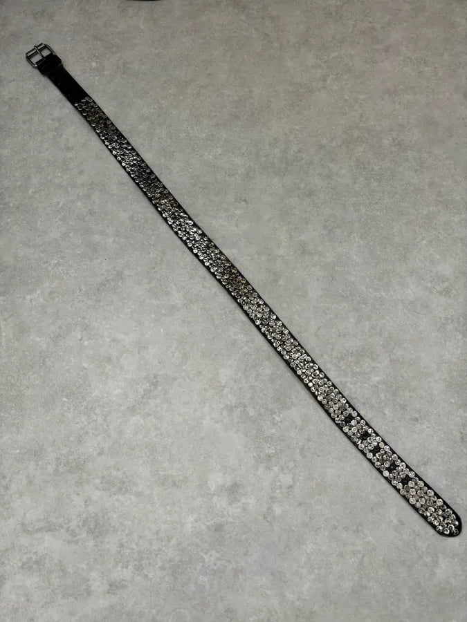 2000s Dolce & Gabbana Black Leather Studded Belt  JlxarEP 7