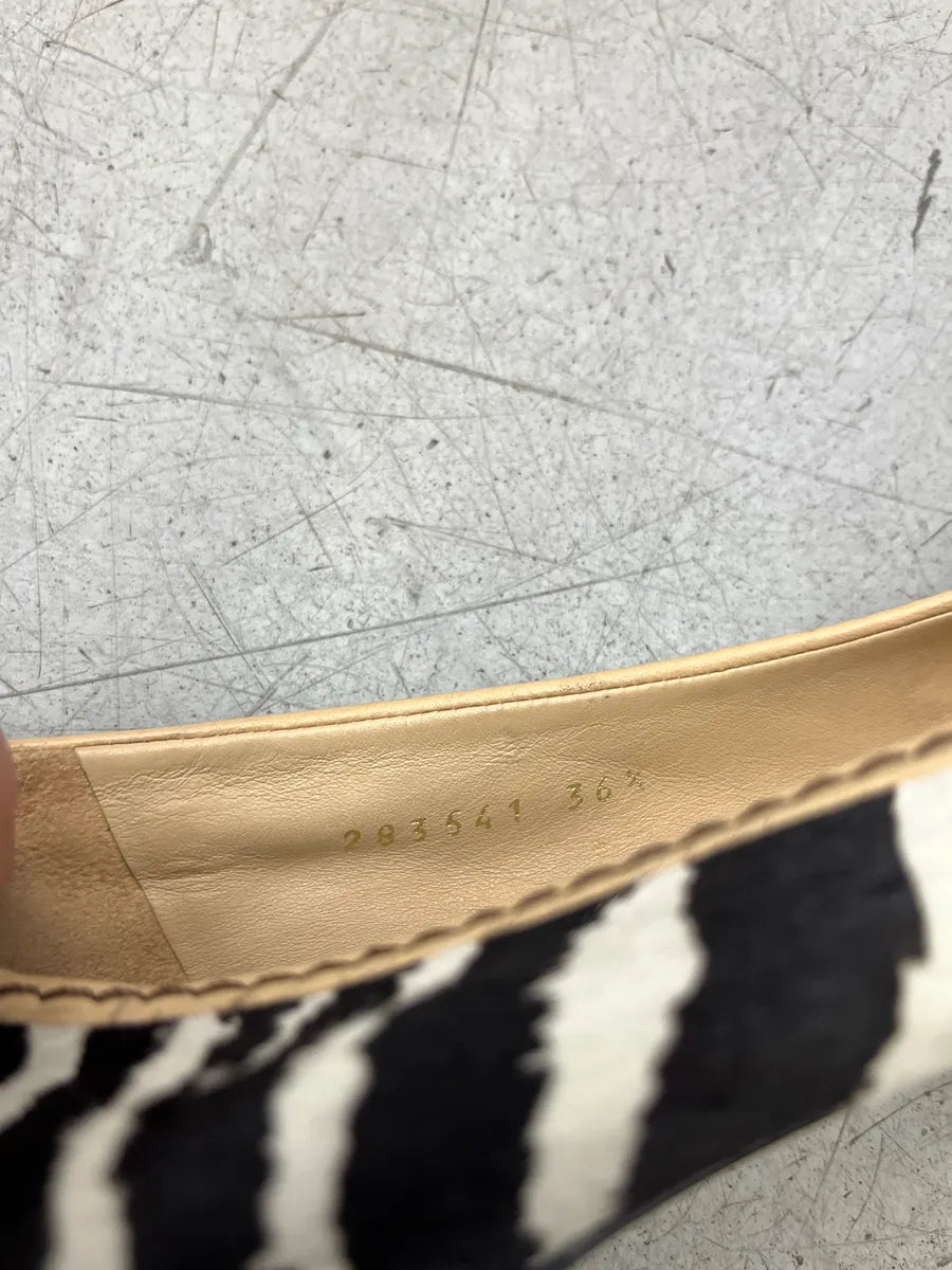 2010s Gucci Black Zebra Pony Hair Bamboo Bow Flats by Frida Giannini nrDzEQBX 10