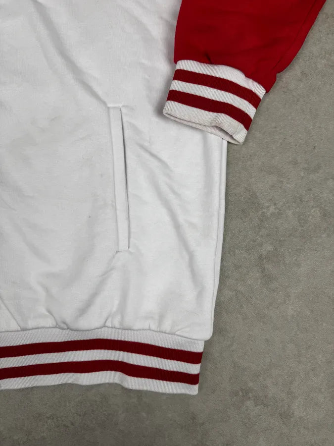 Nutella White & Red Merch Embroidered Logo Zip-Up Sweater CswEnnr 8