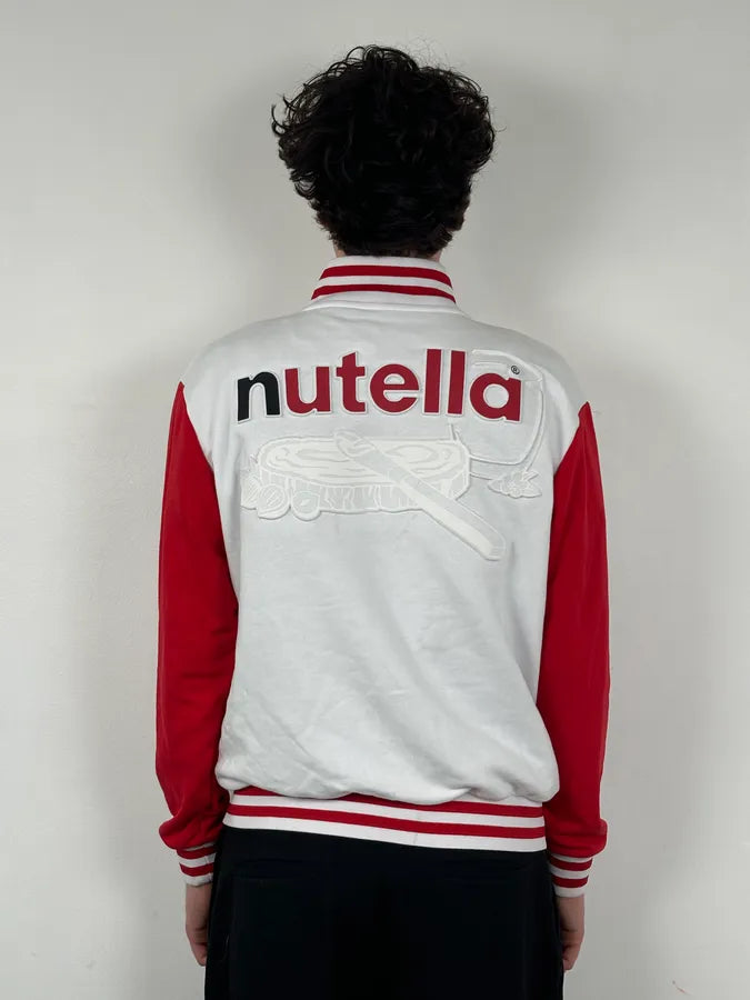 Nutella White & Red Merch Embroidered Logo Zip-Up Sweater CswEnnr 3