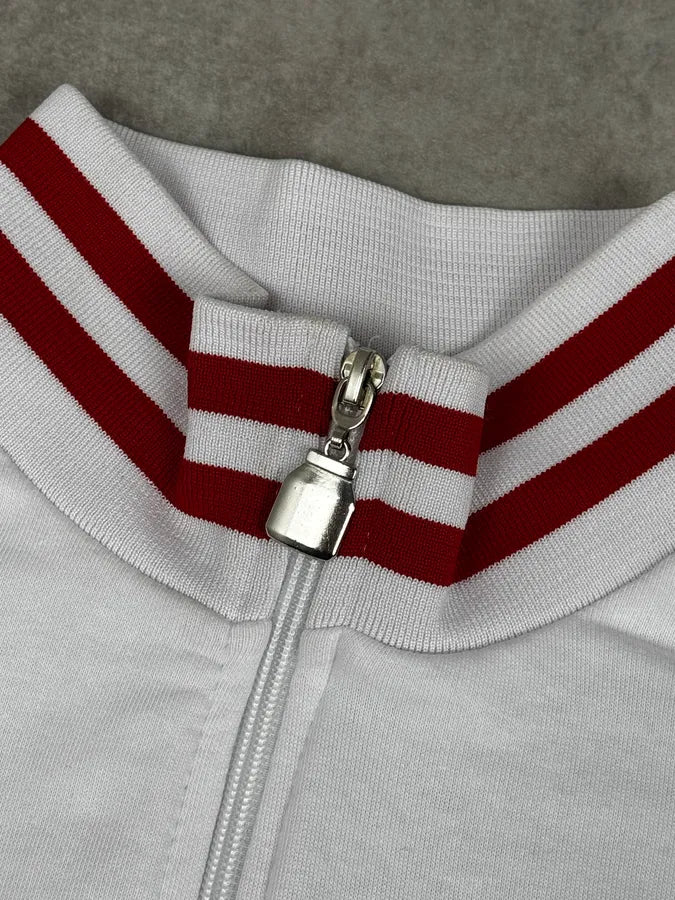 Nutella White & Red Merch Embroidered Logo Zip-Up Sweater CswEnnr 11