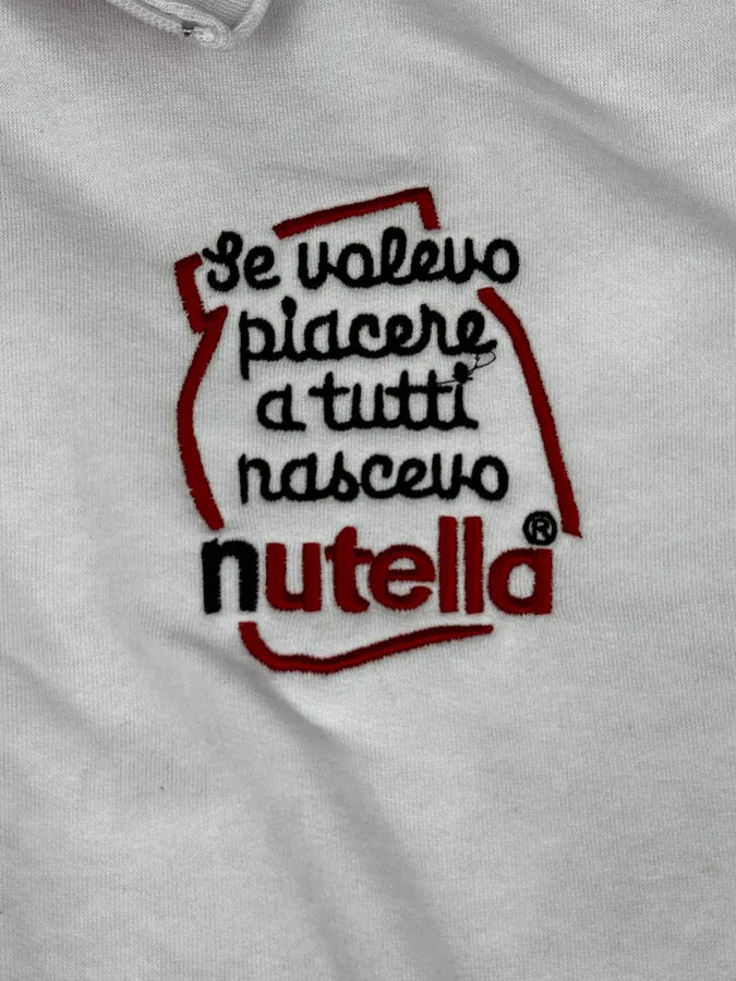 Nutella White & Red Merch Embroidered Logo Zip-Up Sweater CswEnnr 9