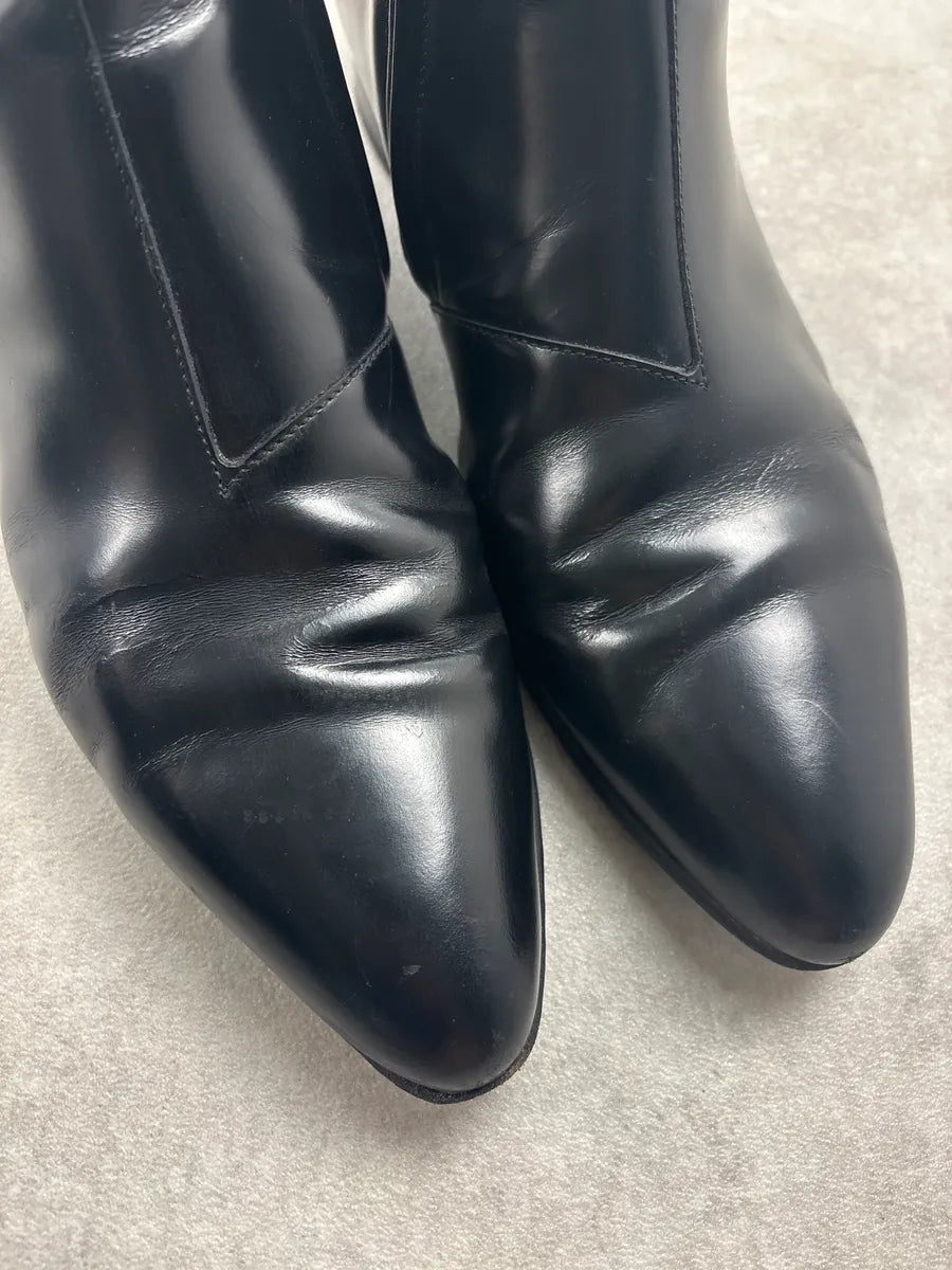 Saint Laurent Black Leather Ankle Boots yPkSLsU 8