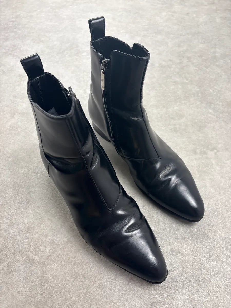 Saint Laurent Black Leather Ankle Boots yPkSLsU 3