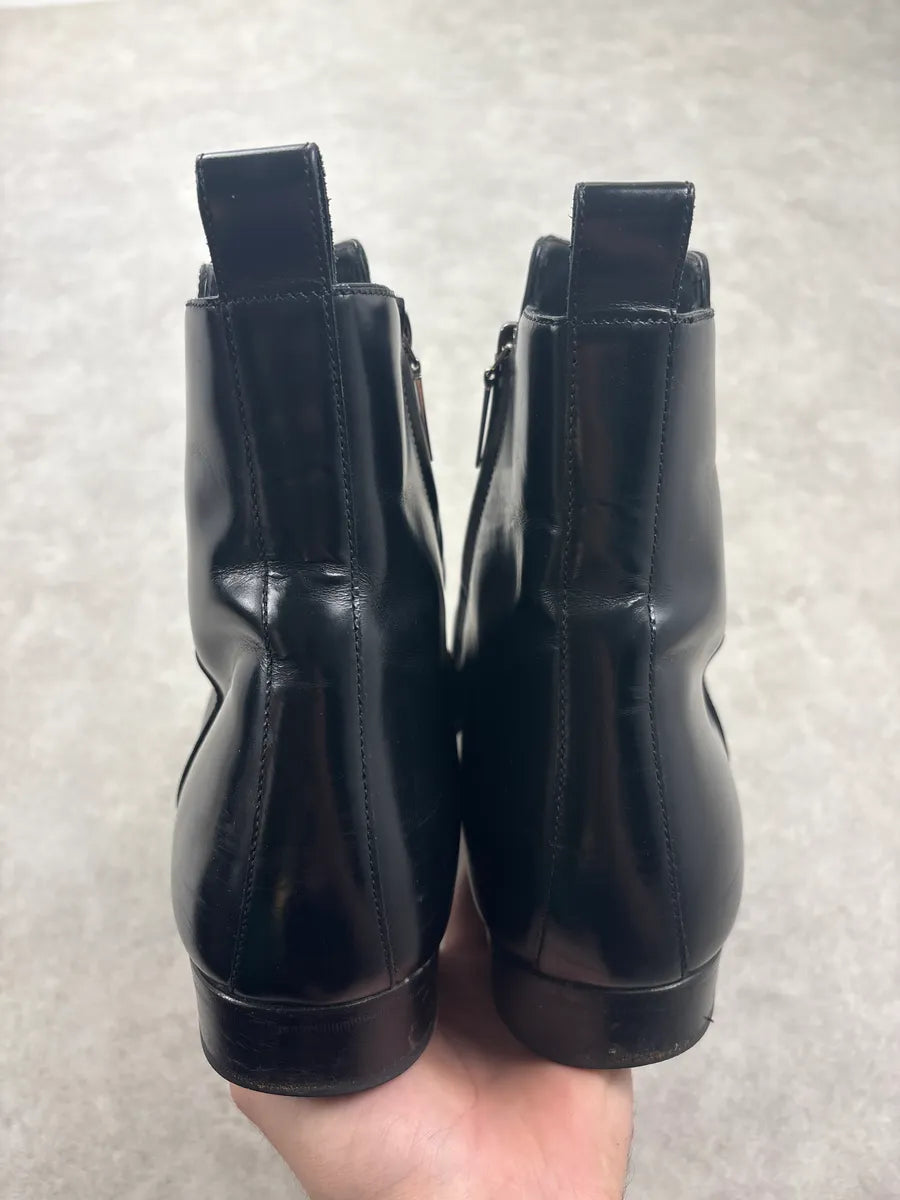 Saint Laurent Black Leather Ankle Boots yPkSLsU 6