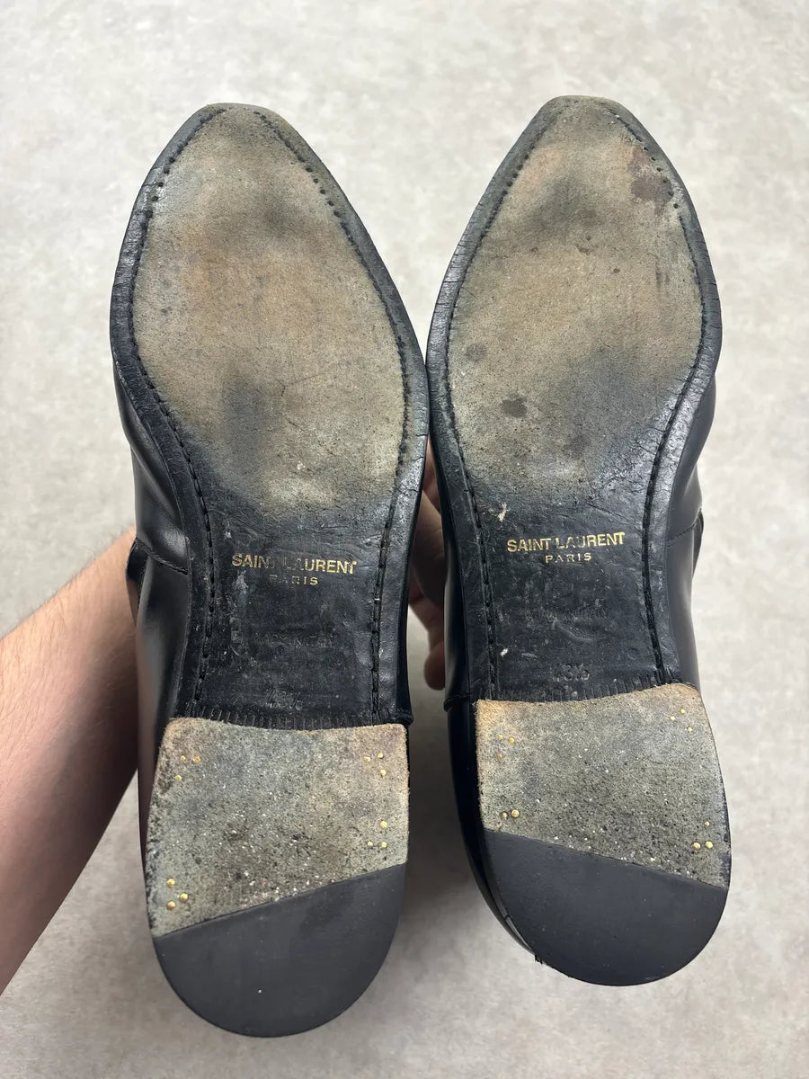 Saint Laurent Black Leather Ankle Boots yPkSLsU 9