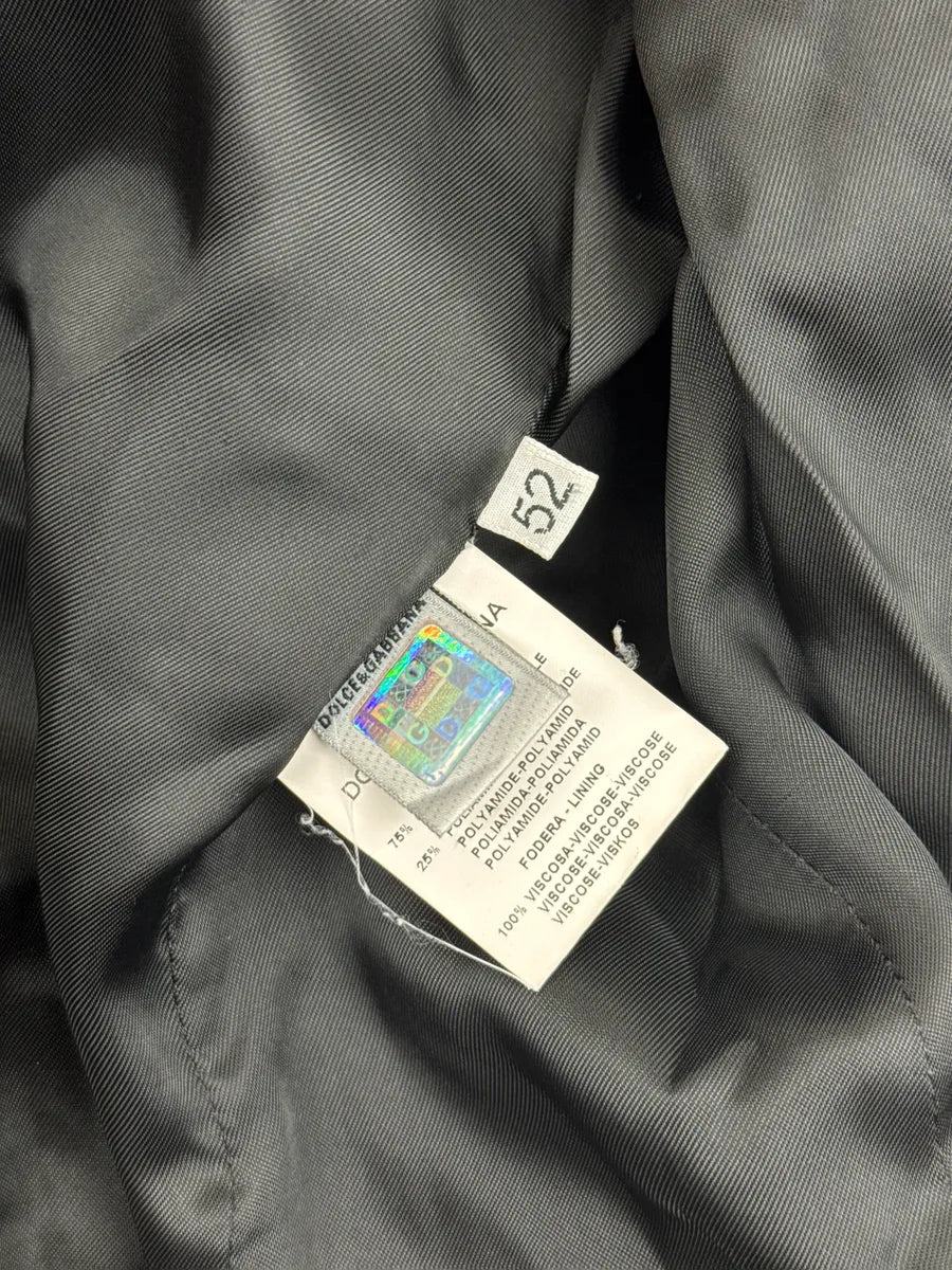 2000s Dolce & Gabbana Black Wool Single-Breasted Flap Pocket Long Coat nvvfYFQB 11