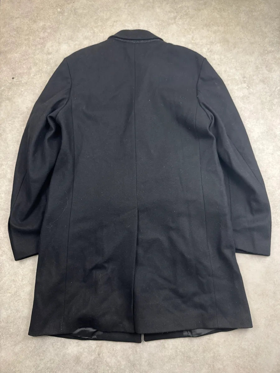 2000s Dolce & Gabbana Black Wool Single-Breasted Flap Pocket Long Coat nvvfYFQB 4