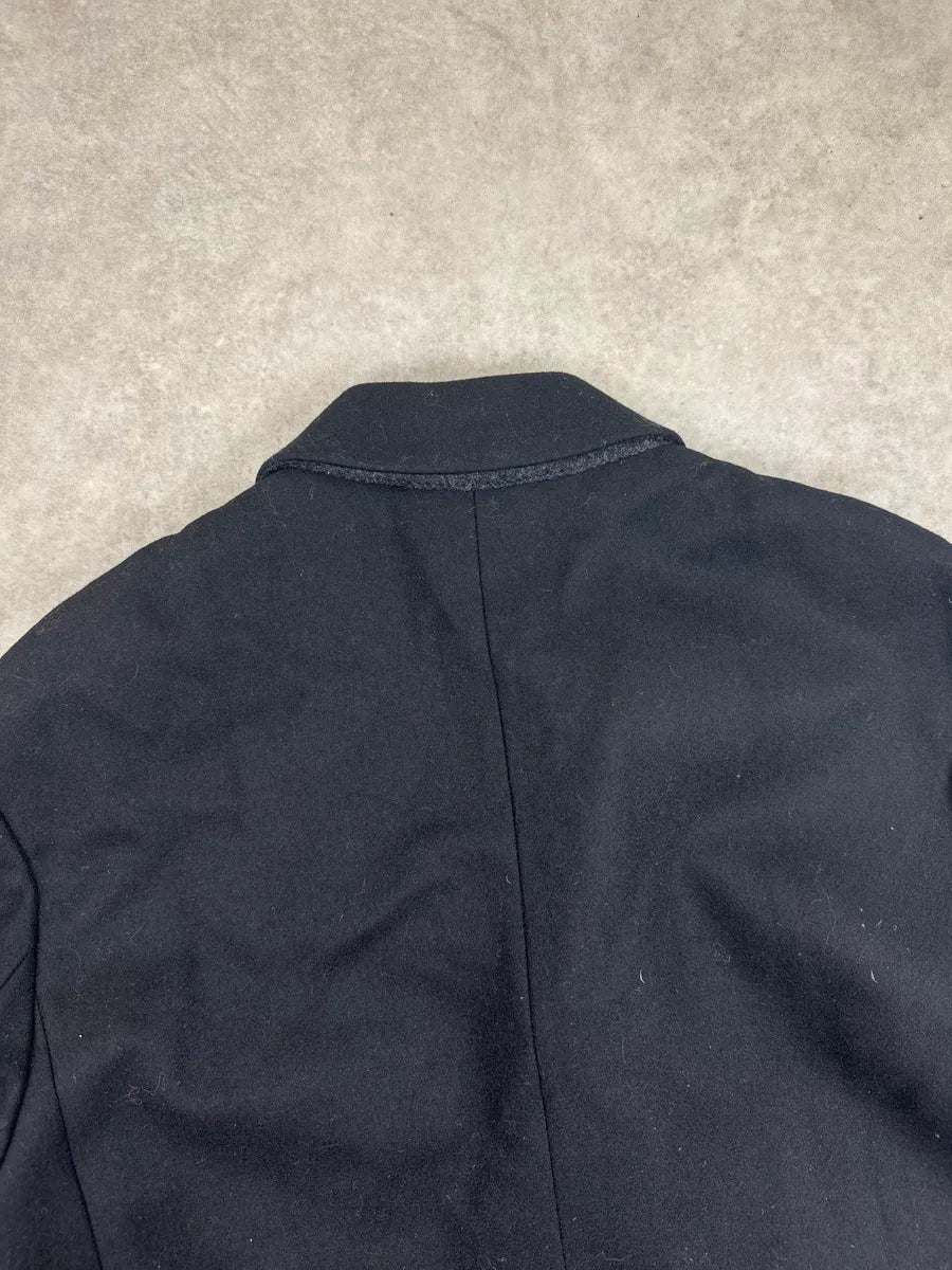 2000s Dolce & Gabbana Black Wool Single-Breasted Flap Pocket Long Coat nvvfYFQB 9