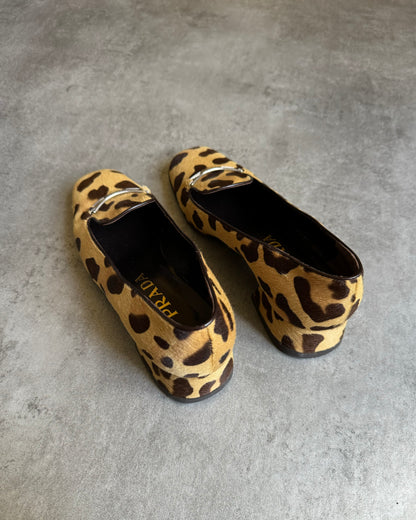 2000s Prada Pony Hair Leopard Print Cheetah Heels (37,5) - 7