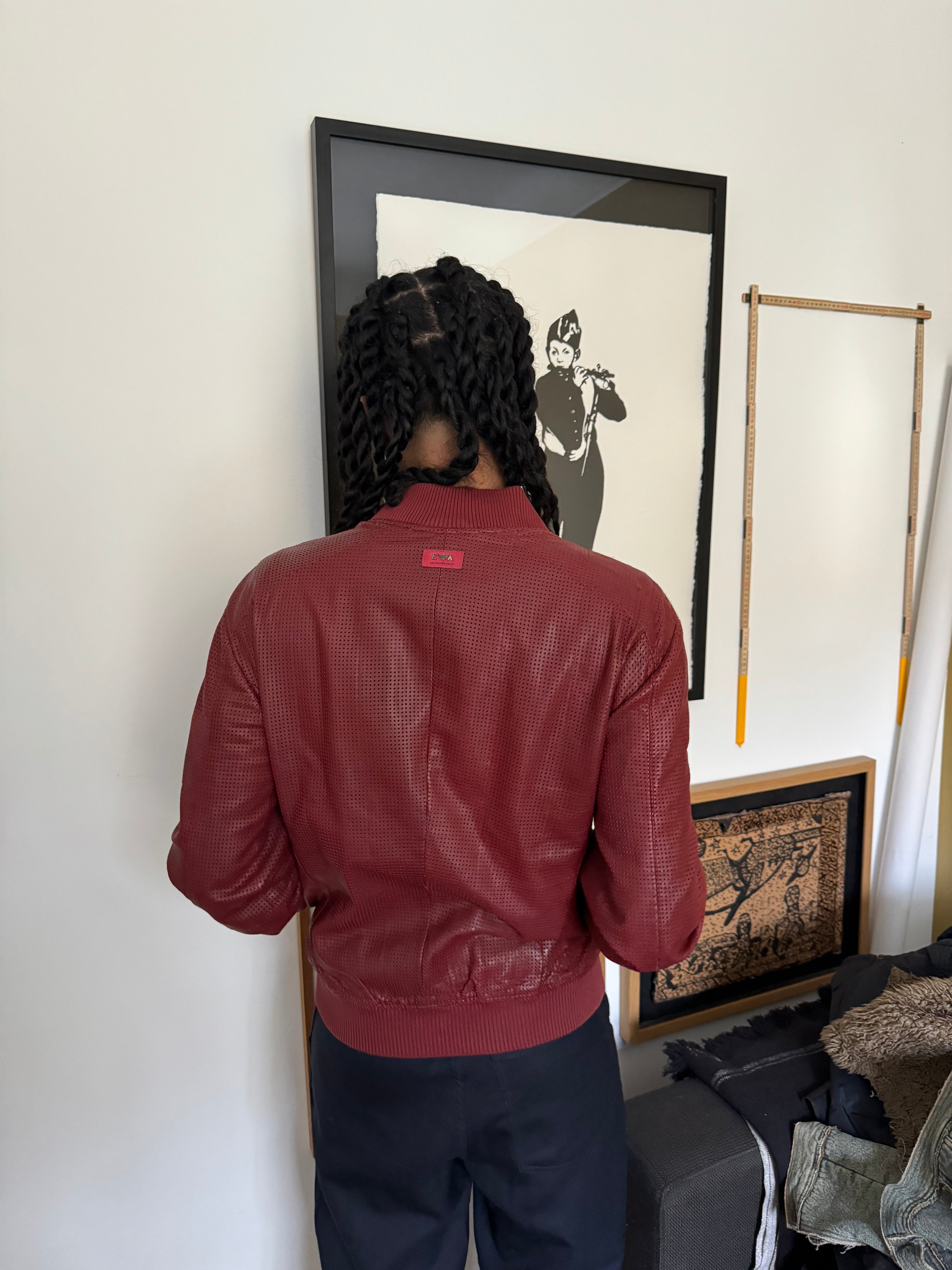 SS2010 Emporio Armani Red Lamb Leather Pure Italian Jacket (M) - 12