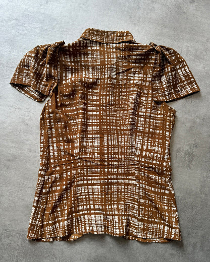 SS1996 Prada Silk Brown Blouse Shirt (XS) - 3