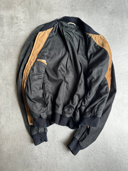 2000s Gucci Italian Bicolor Suede Leather Bomber Jacket (S) - 8