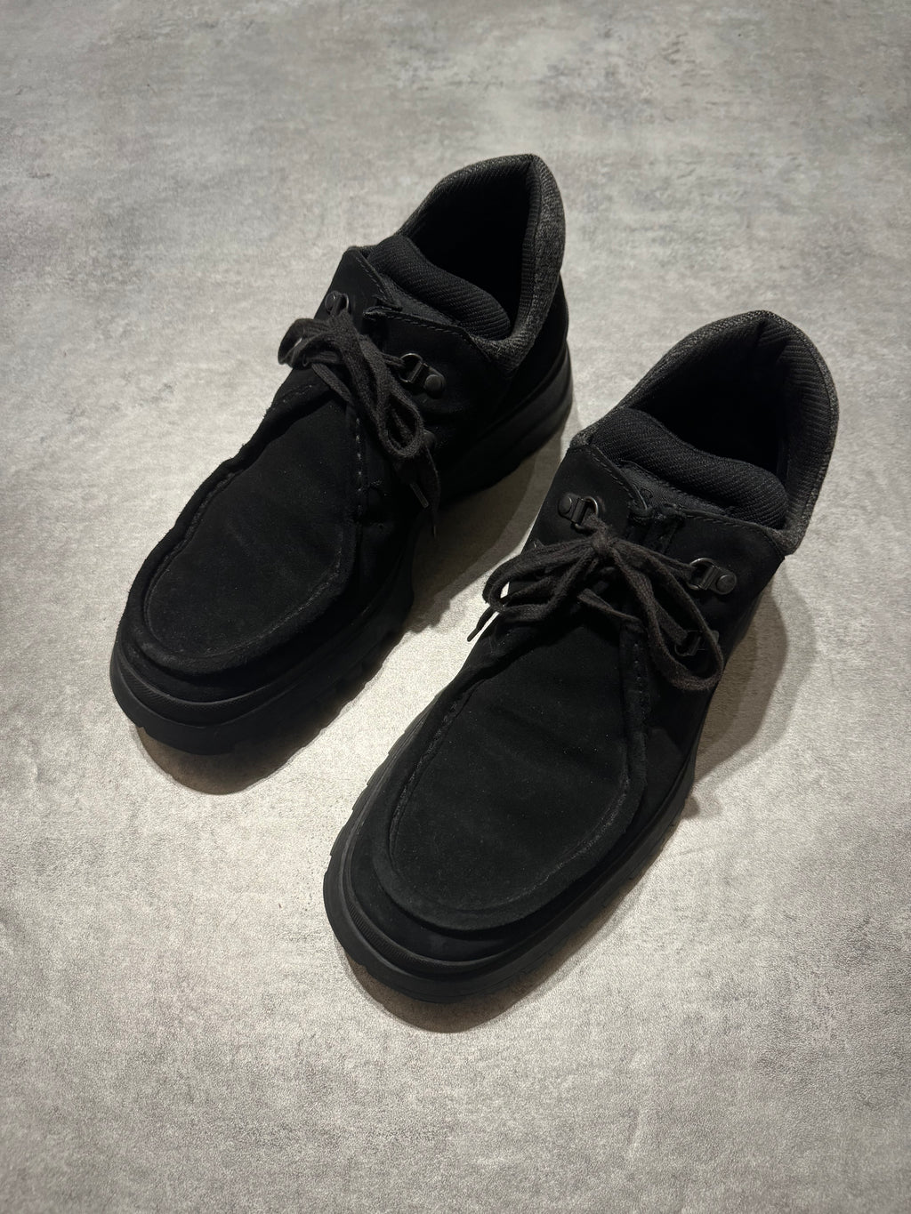 Prada Vibram Black Combat Strap Leather Low Boots  (42) - 9