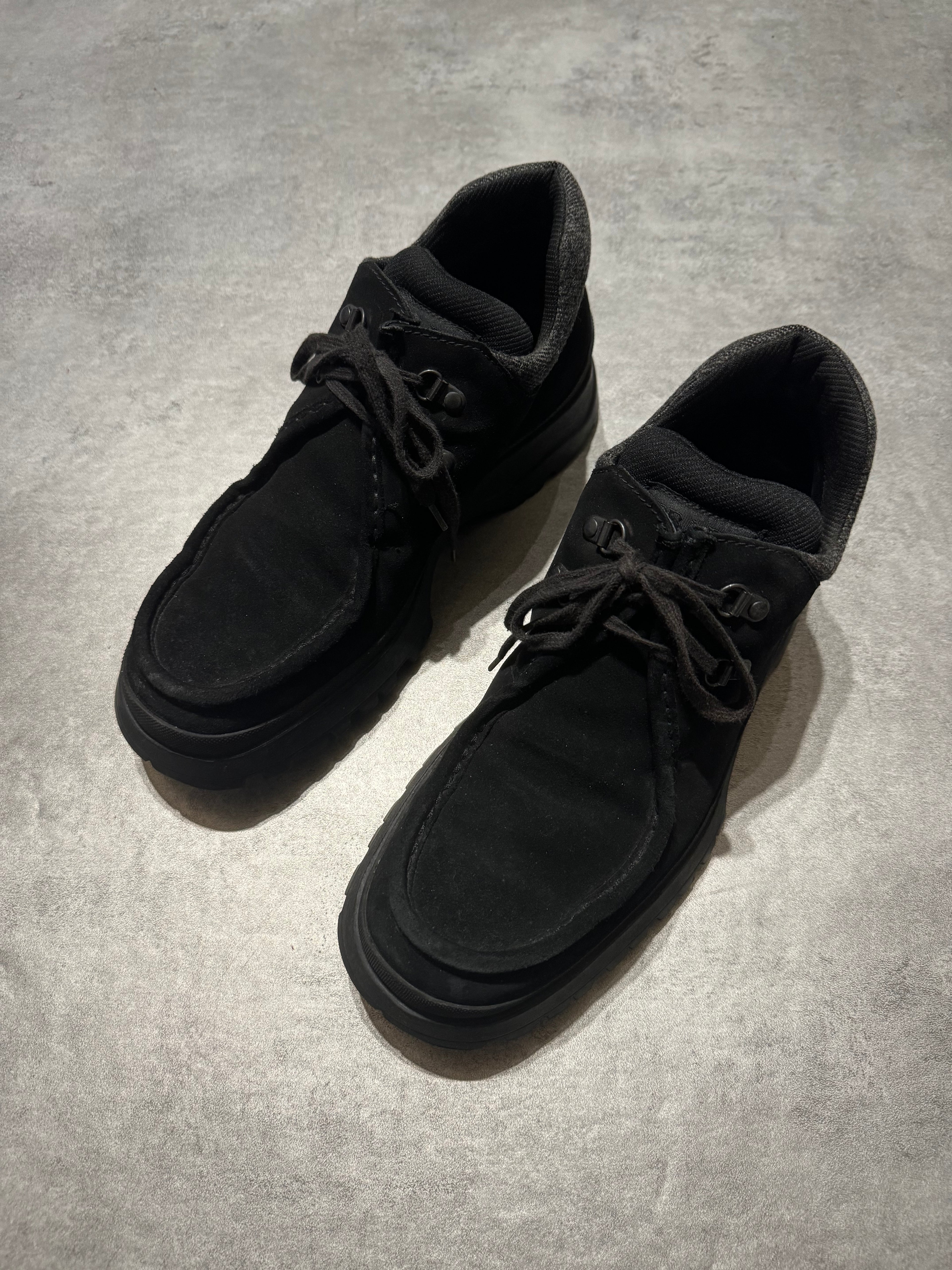 Prada Vibram Black Combat Strap Leather Low Boots  (42) - 9