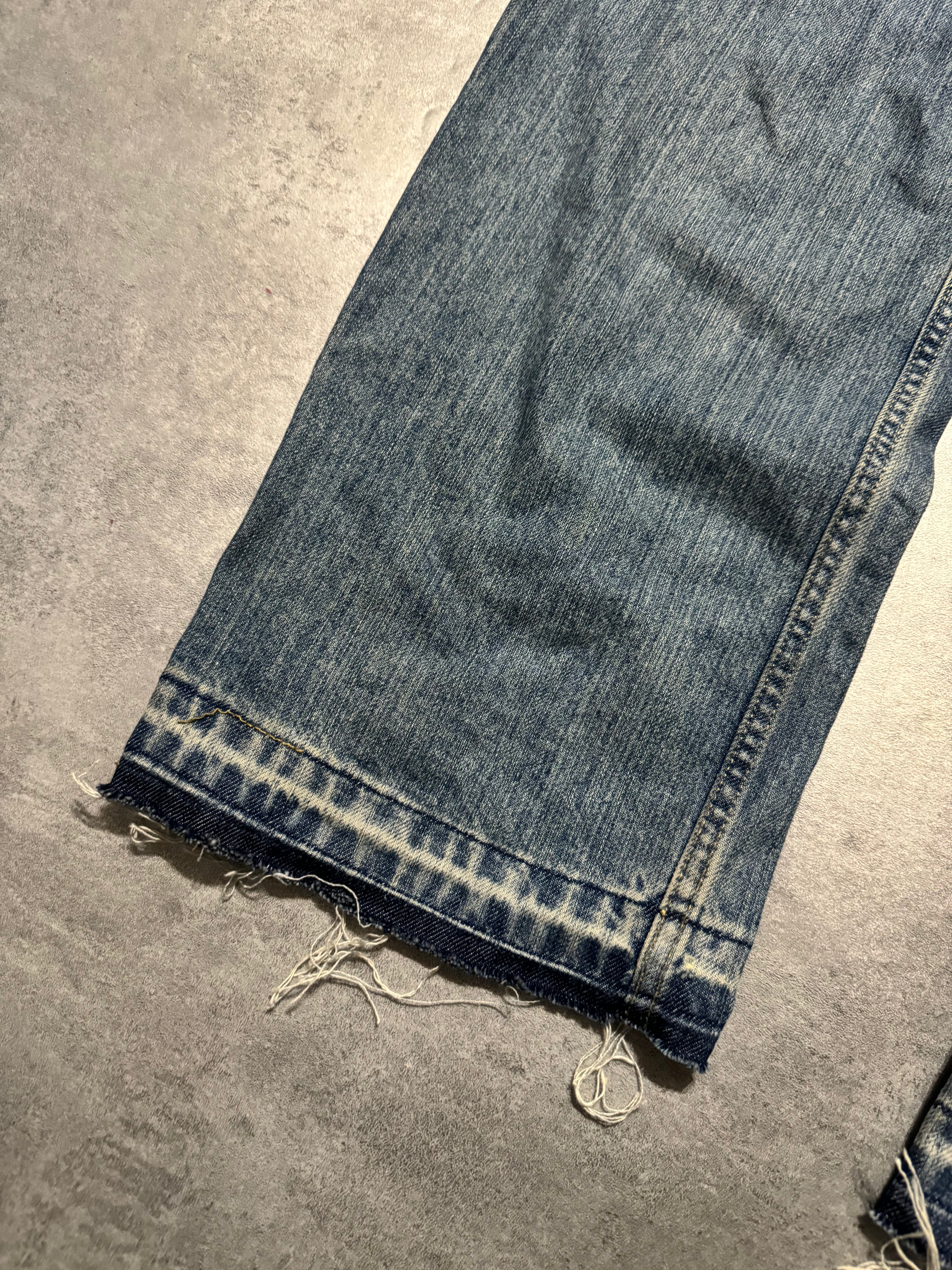 FW2005 Dolce & Gabbana Distressed Faded Poem Denim Jeans (L) - 4