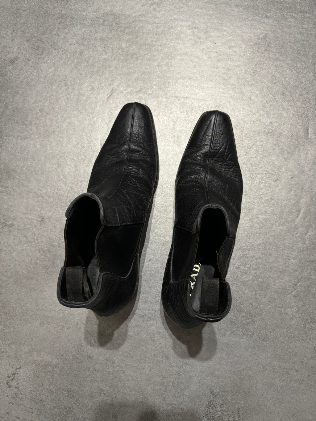 2000s Prada Black Leather Premium Boots (44) - 6
