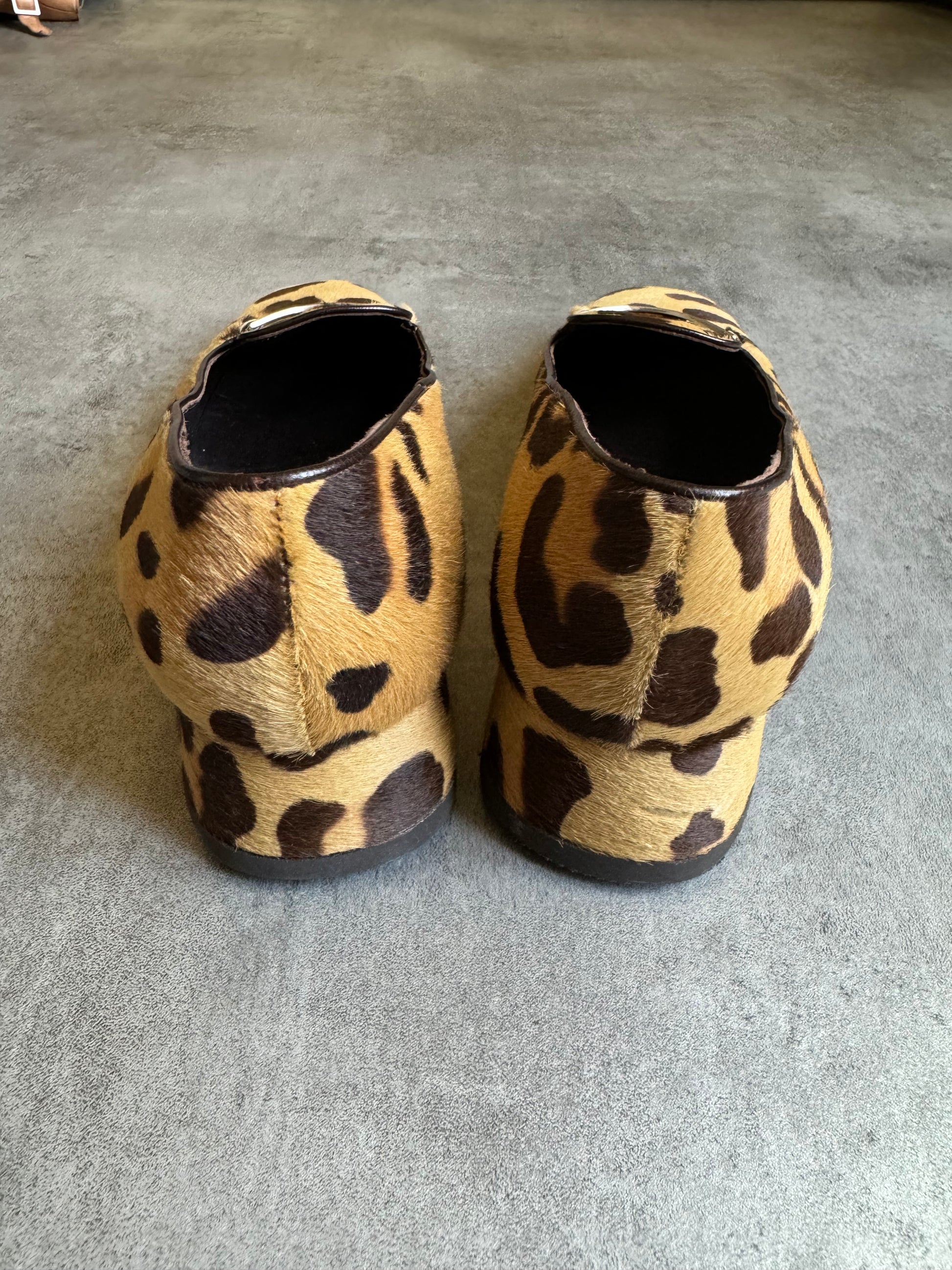 2000s Prada Pony Hair Leopard Print Cheetah Heels (37,5) - 5