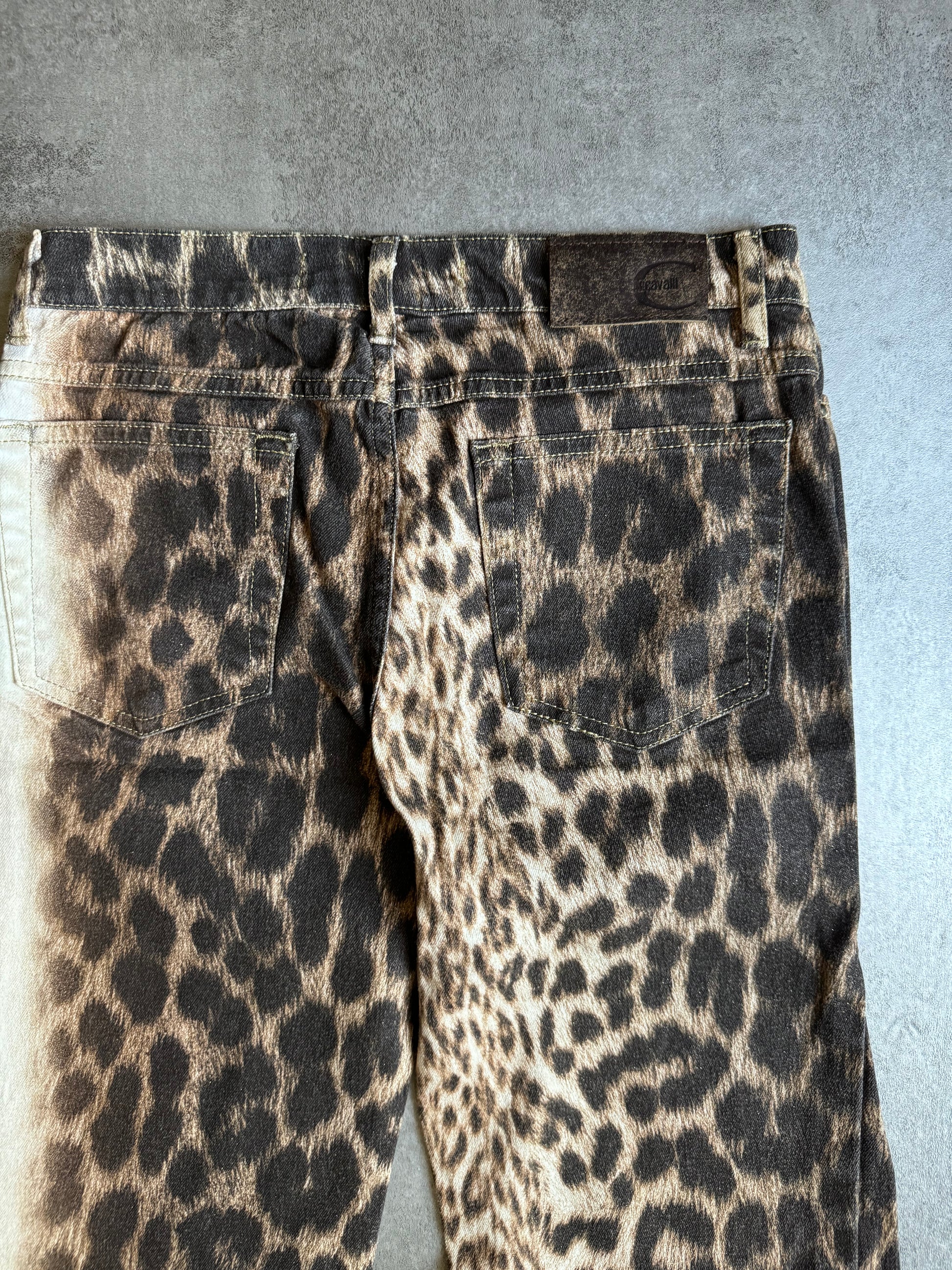 2000s Cavalli Leopard White Savage Relaxed Pants (XS) - 7