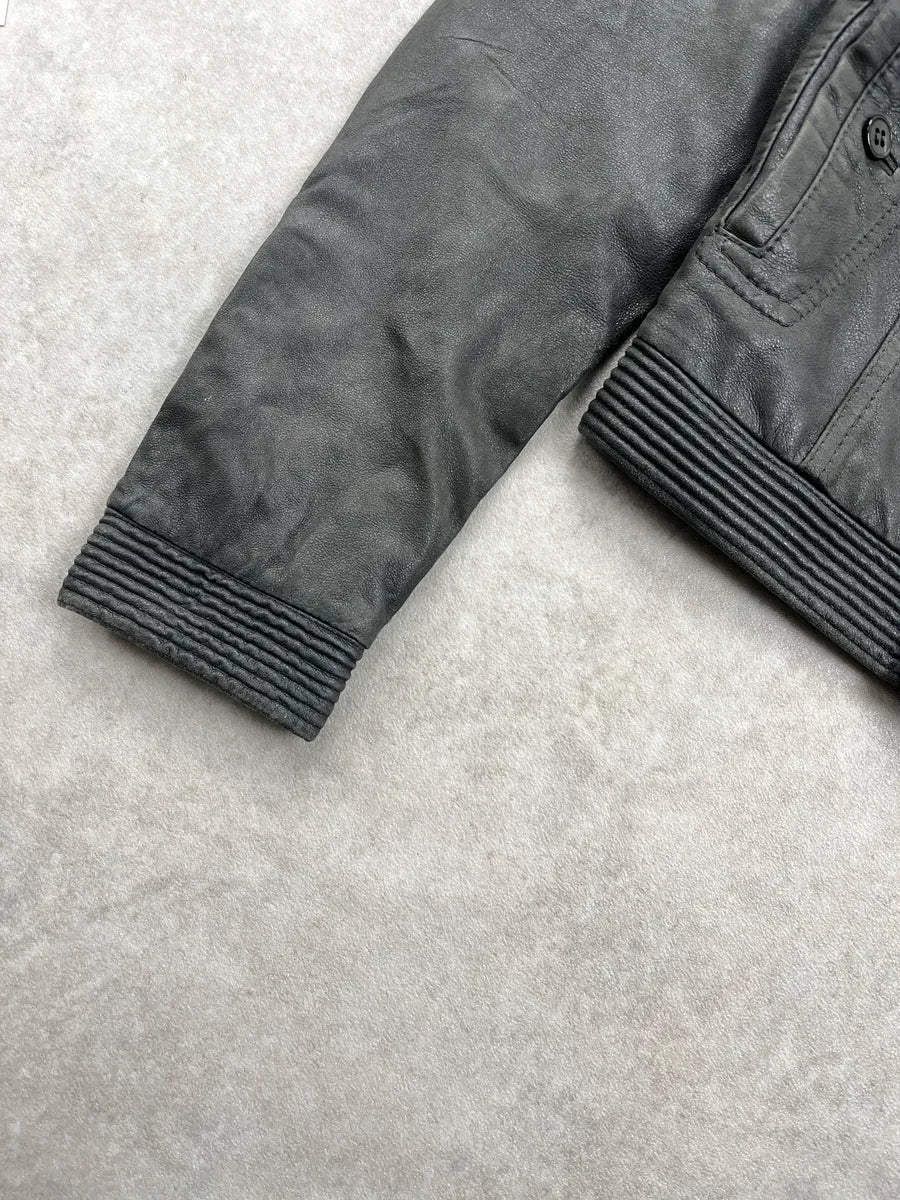 Diesel Napoleon Buttoned Black Leather Jacket oOBkdiXZ 7