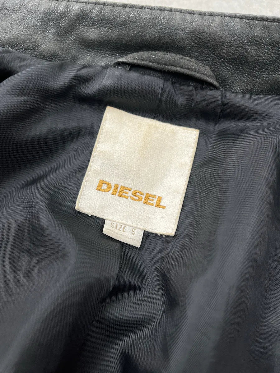 Diesel Napoleon Buttoned Black Leather Jacket oOBkdiXZ 10
