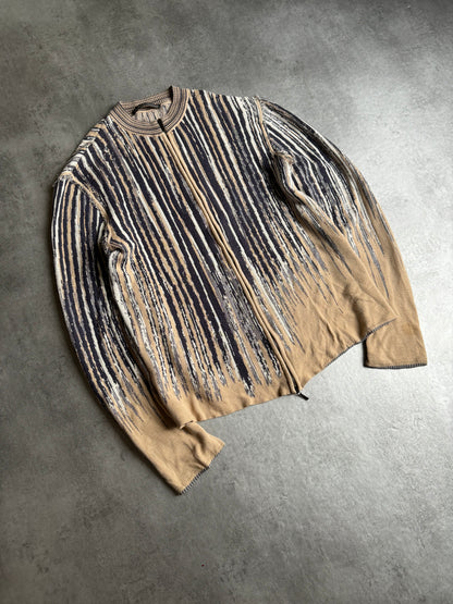 SS2002 Roberto Cavalli Contemporary Striped Zip-up Sweater. (M/L) - 9