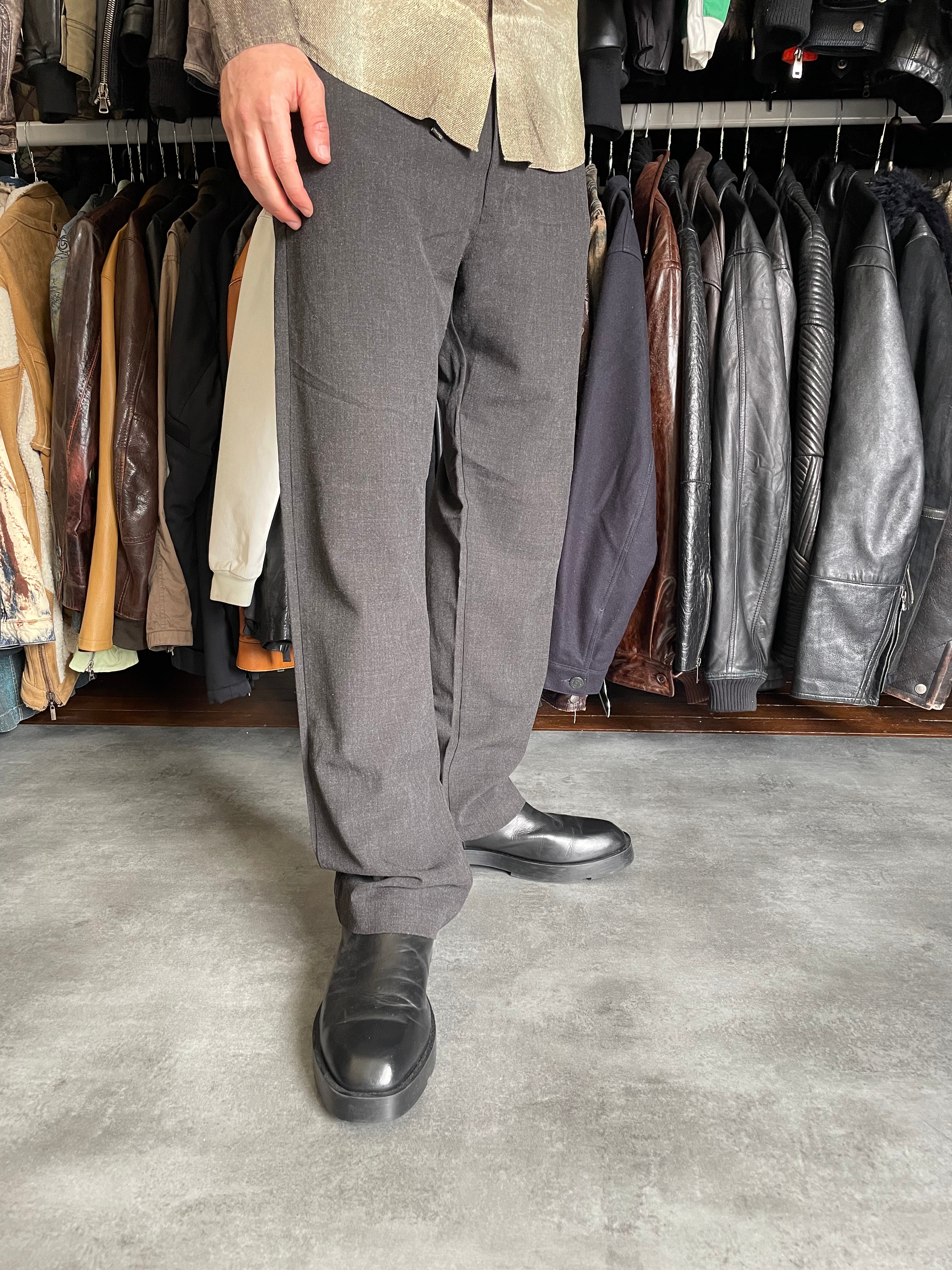 2000s Armani Anthracite Cozy Pants   (XL) - 5