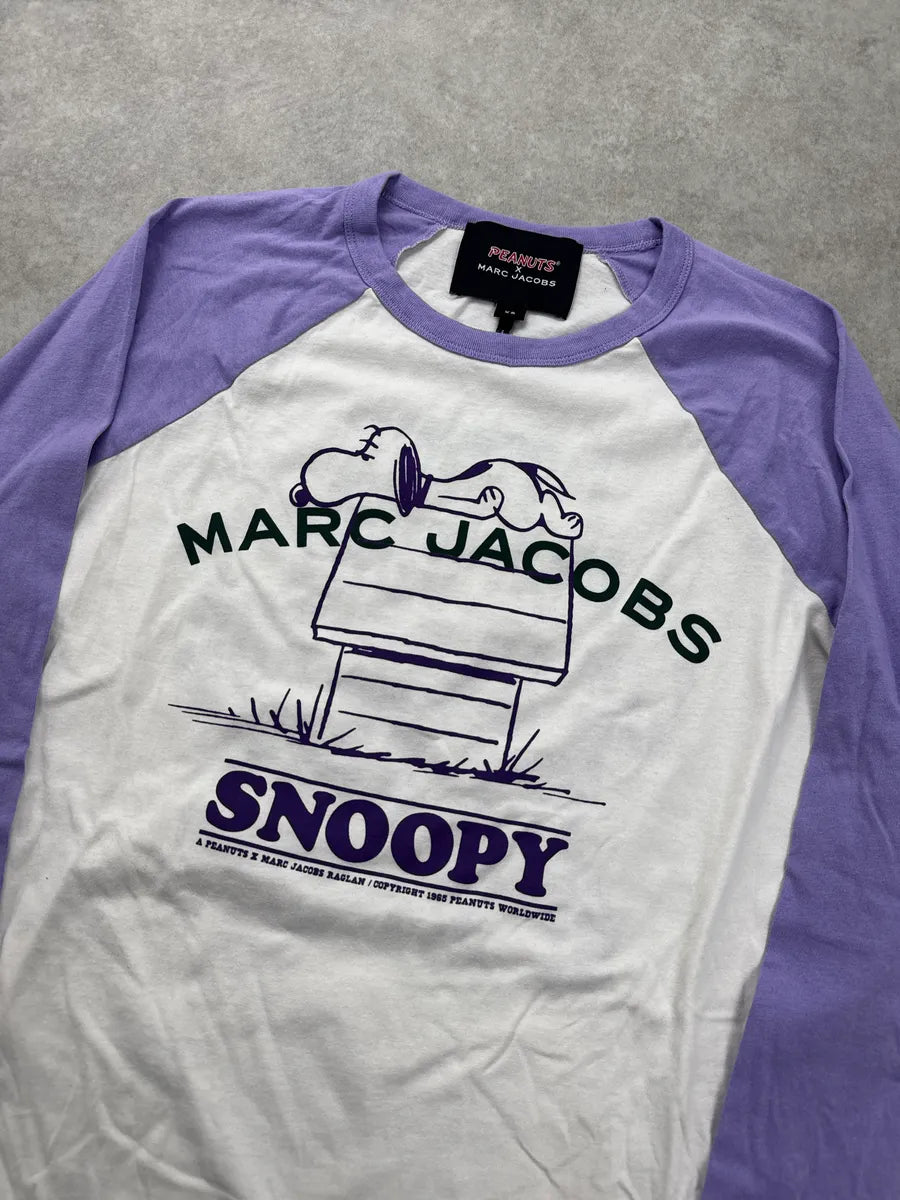 SS2021 Marc Jacobs X Peanuts White & Purple Snoopy Slogan Longsleeve oRdsYwmy 4