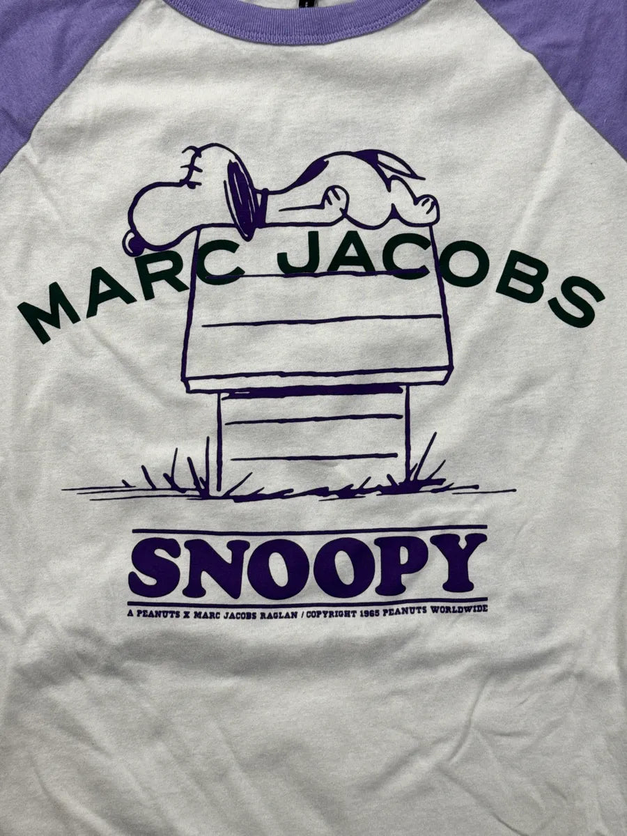 SS2021 Marc Jacobs X Peanuts White & Purple Snoopy Slogan Longsleeve oRdsYwmy 6