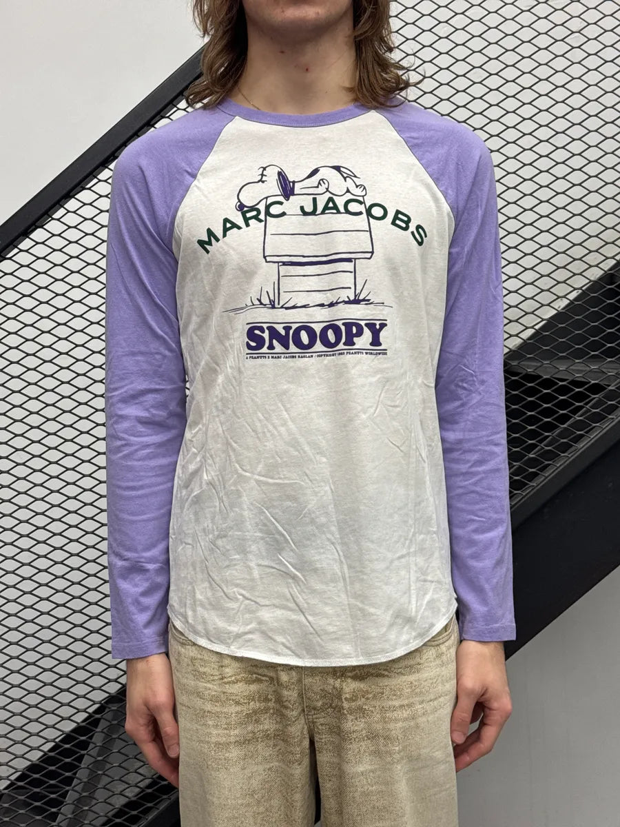 SS2021 Marc Jacobs X Peanuts White & Purple Snoopy Slogan Longsleeve oRdsYwmy 2