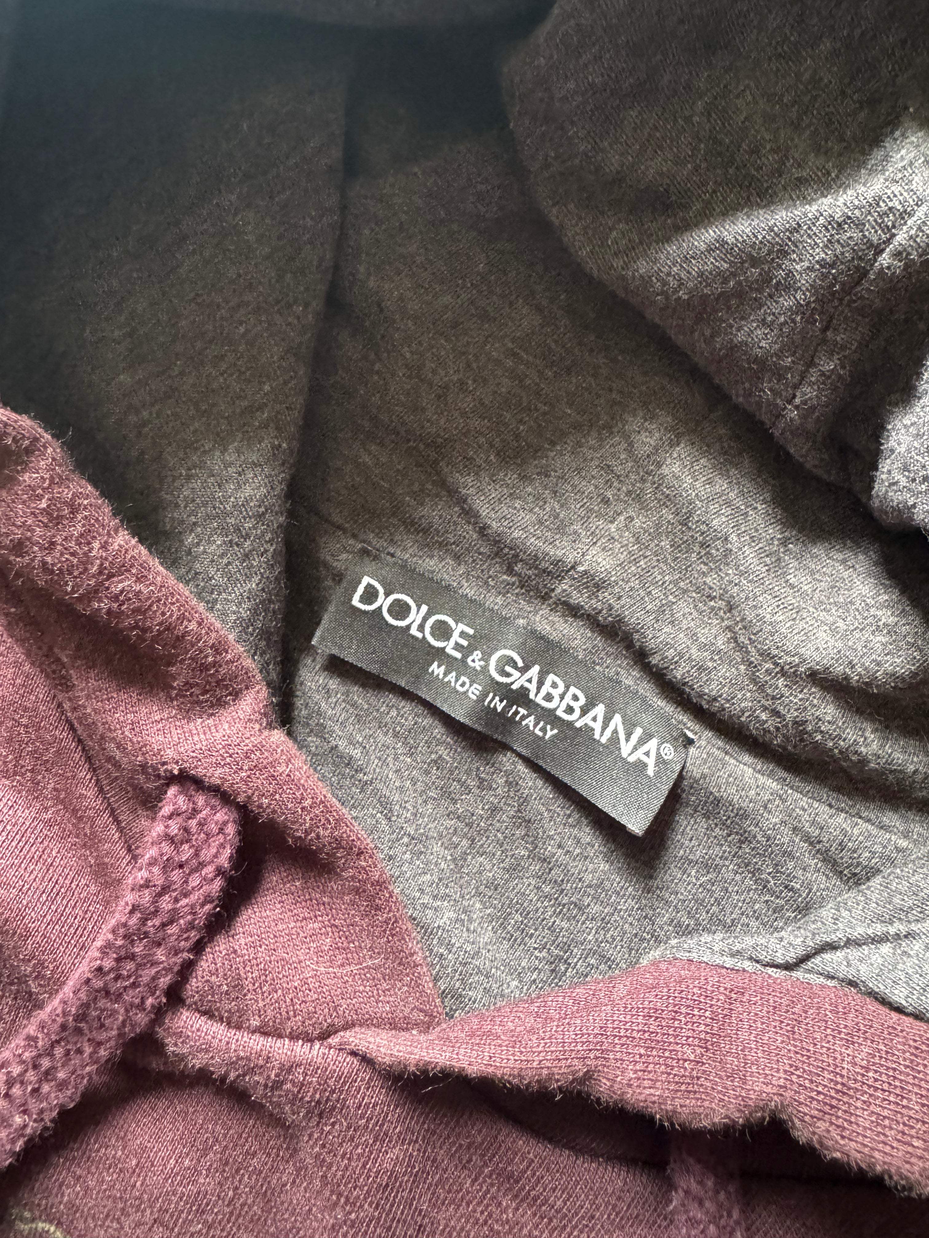 2000s Dolce & Gabbana Royal Bordeaux Hoodie  (S) - 5