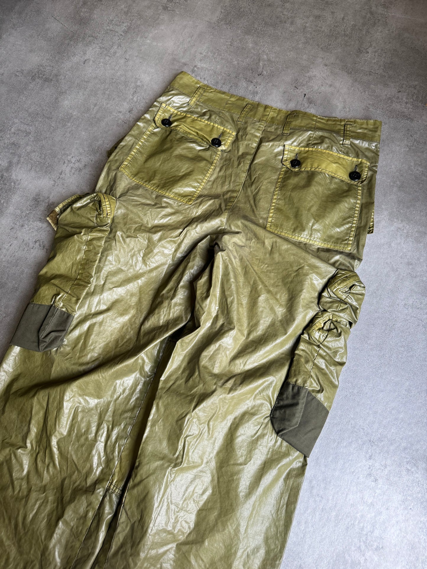 Dries Van Noten Olive Tactical Cargo Pants (XL) - 3