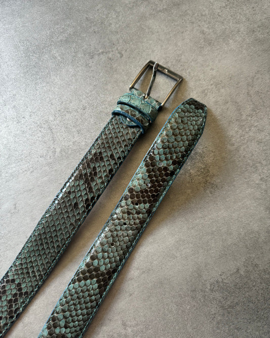 Artisanal Italian Python Leather Blue Belt (OS) - 1