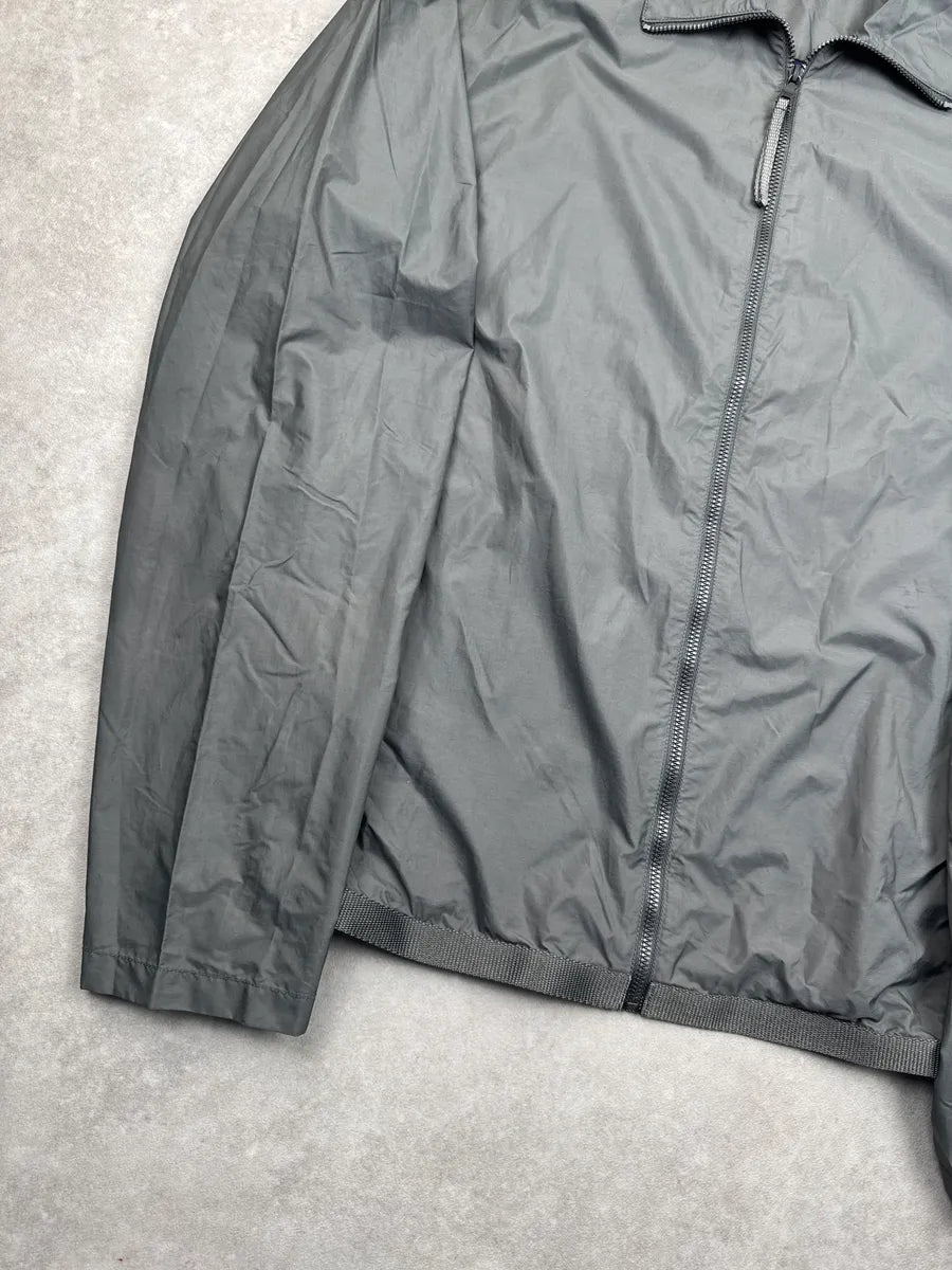 SS2000 Prada Dark Grey Zip-Up Mesh Lined Light Jacket oXPTAiYK 5