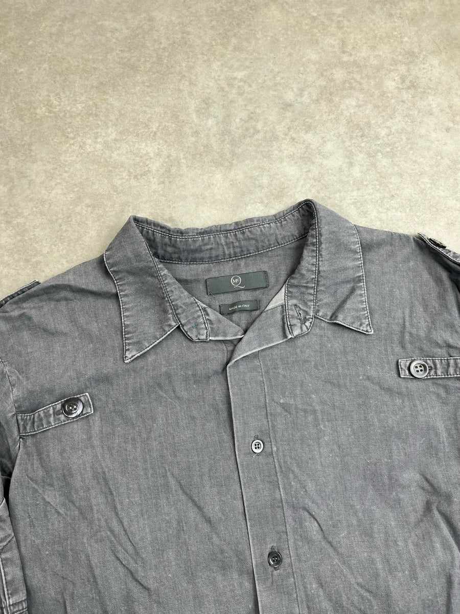 2000s Alexander McQueen Grey Utility Cargo Washed Shirt oXWhhYLX 6