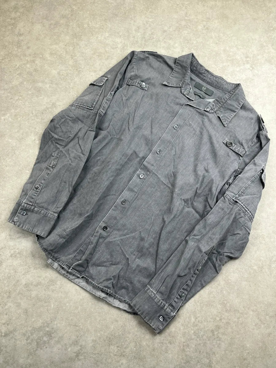 2000s Alexander McQueen Grey Utility Cargo Washed Shirt oXWhhYLX 5