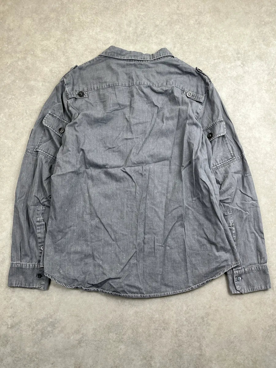 2000s Alexander McQueen Grey Utility Cargo Washed Shirt oXWhhYLX 4