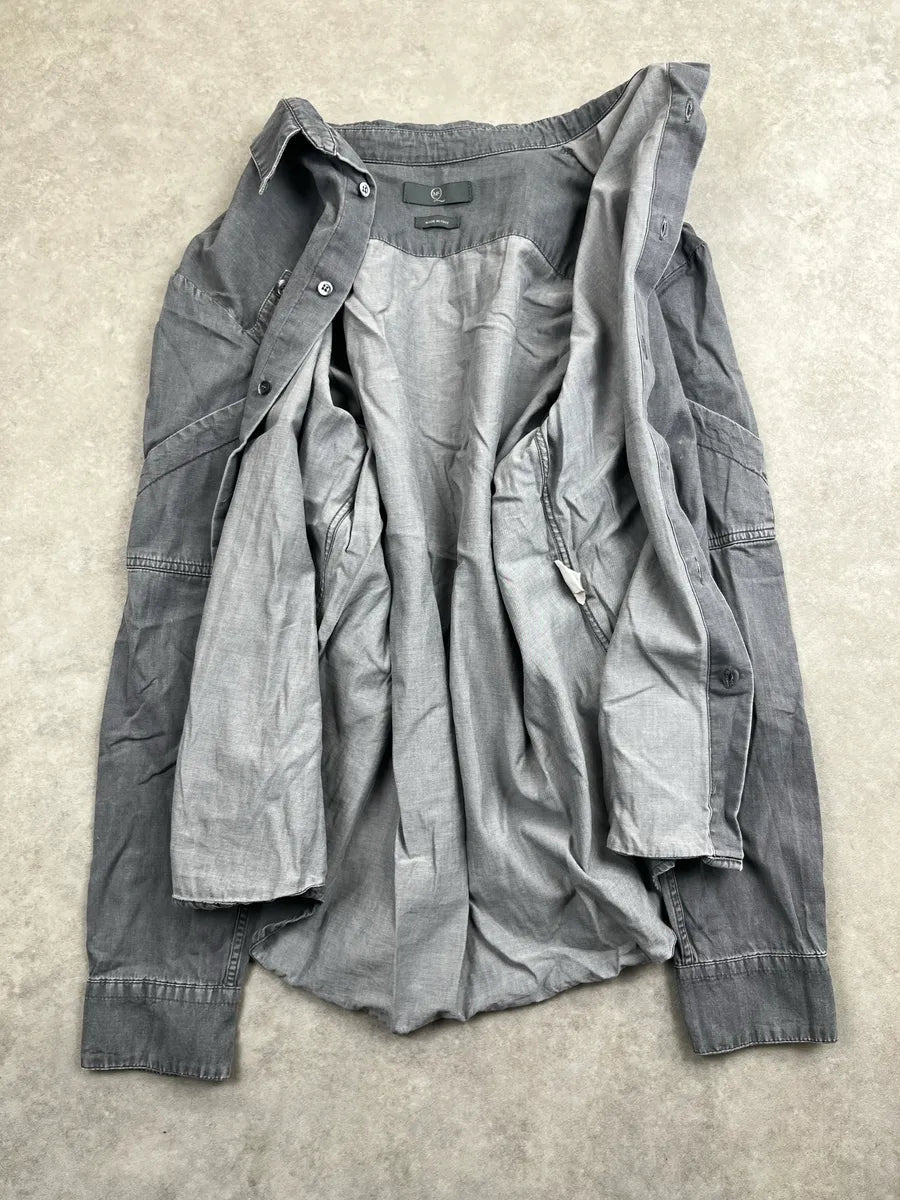 2000s Alexander McQueen Grey Utility Cargo Washed Shirt oXWhhYLX 3