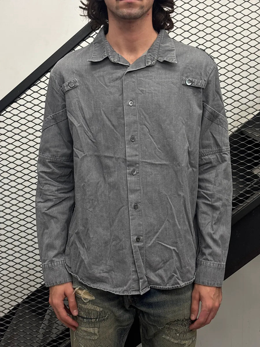 2000s Alexander McQueen Grey Utility Cargo Washed Shirt oXWhhYLX 1