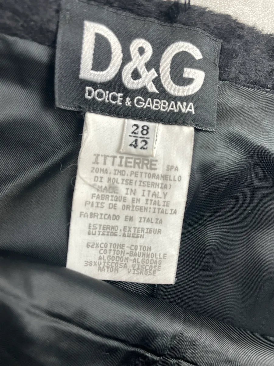 2000s Dolce & Gabbana Black Faux Fur Skirt obQZFGHh 7