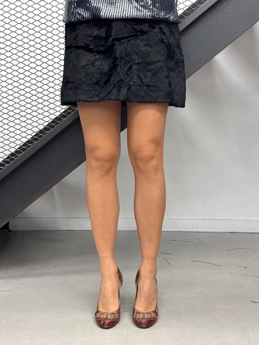 2000s Dolce & Gabbana Black Faux Fur Skirt obQZFGHh 1