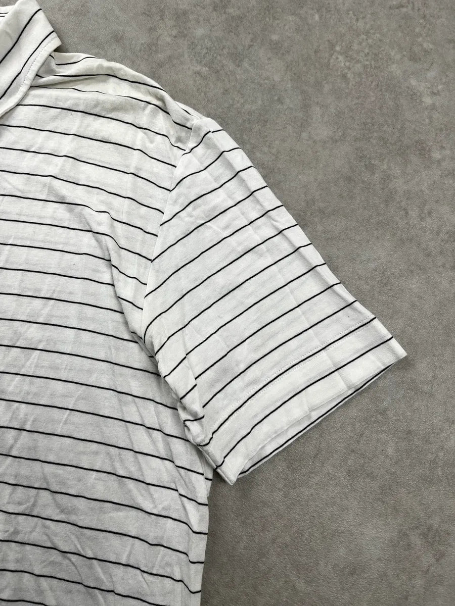 SS1999 Dolce & Gabbana White Horizontal Stripe Button Front Shirt obmjLtqI 7