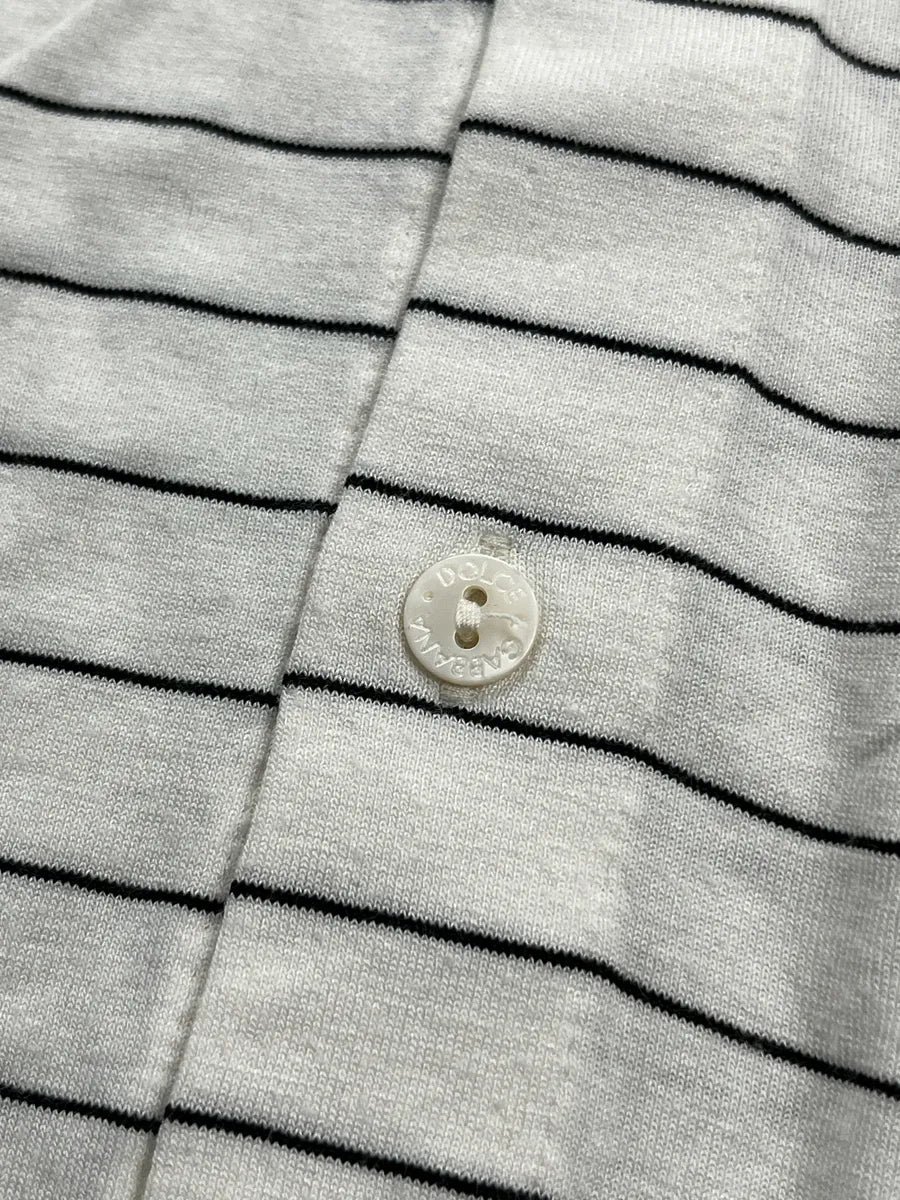 SS1999 Dolce & Gabbana White Horizontal Stripe Button Front Shirt obmjLtqI 8