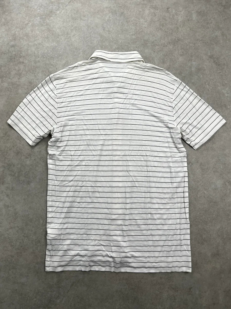 SS1999 Dolce & Gabbana White Horizontal Stripe Button Front Shirt obmjLtqI 4