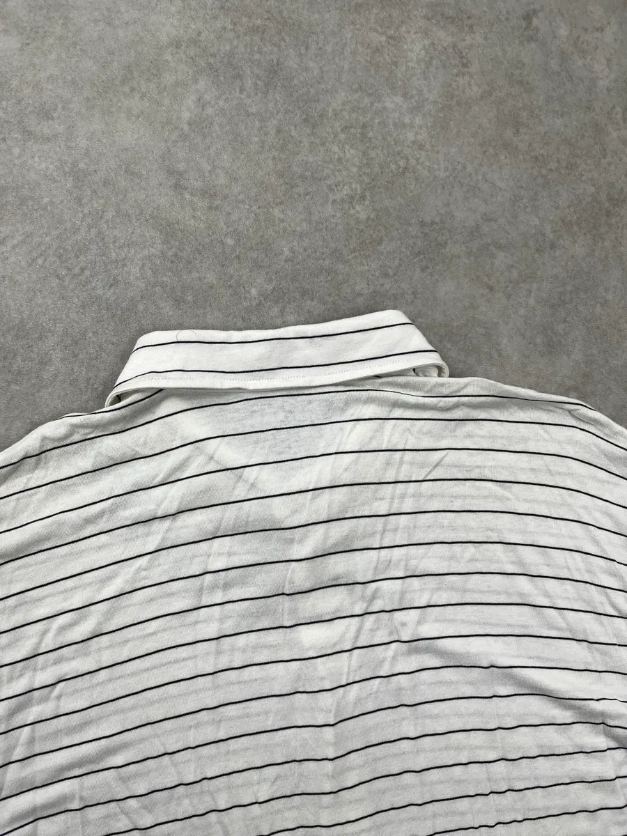 SS1999 Dolce & Gabbana White Horizontal Stripe Button Front Shirt obmjLtqI 6