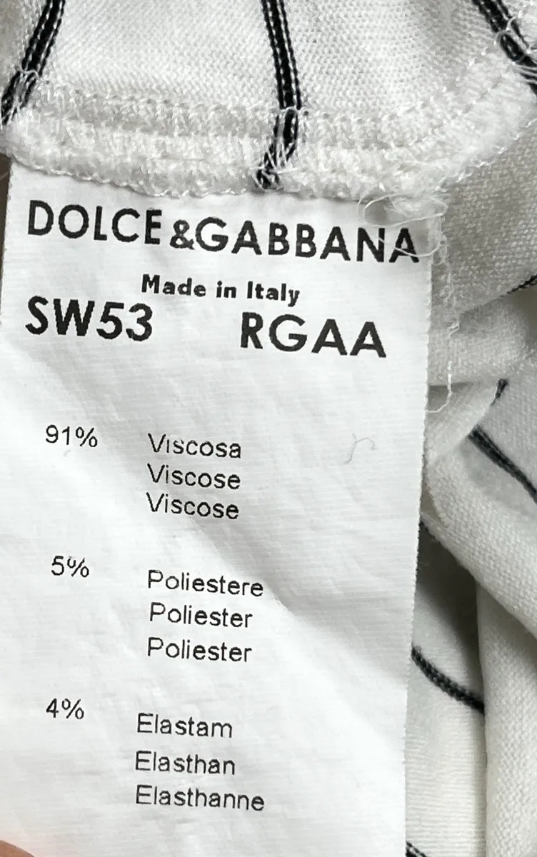 SS1999 Dolce & Gabbana White Horizontal Stripe Button Front Shirt obmjLtqI 9