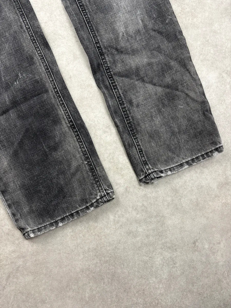 FW2014 Cavalli Black Faded Distressed Jeans obxusgBA 8
