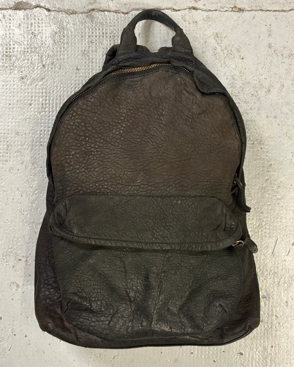 Officine Creative Black Grained Leather Faded Backpack eKSUBXw 0