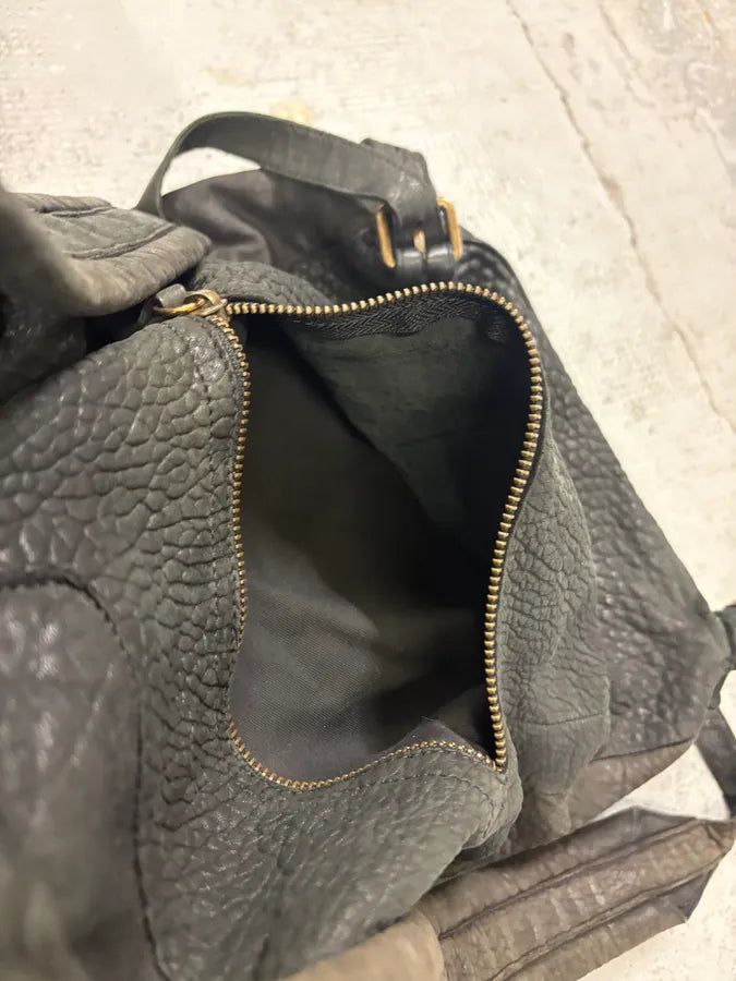 Officine Creative Black Grained Leather Faded Backpack eKSUBXw 8