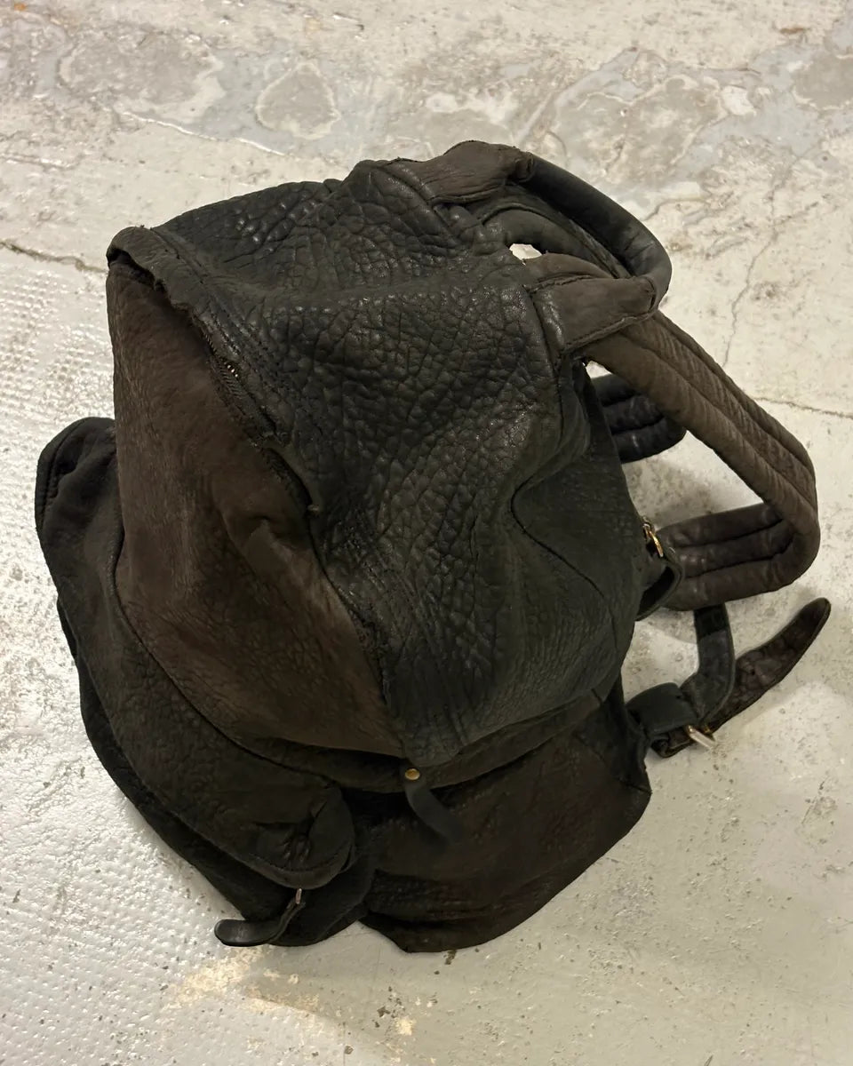 Officine Creative Black Grained Leather Faded Backpack eKSUBXw 3